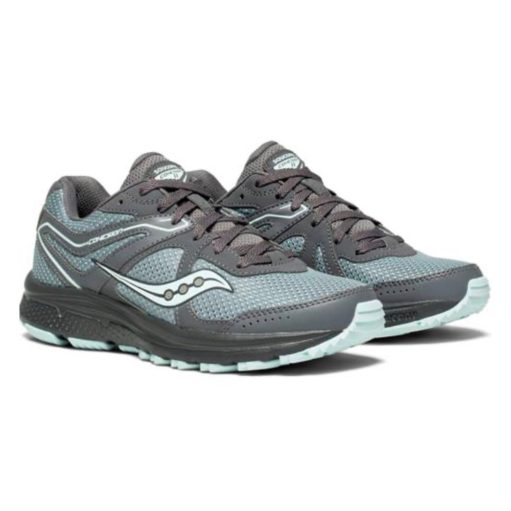 Saucony Cohesion 11 Womens Running Shoes Grey Mint Green Size 10